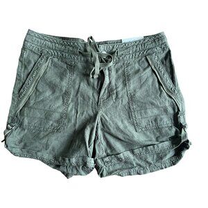 NWT Maurices Mid Rise Linen Blend Short Dark Green Sz. 0